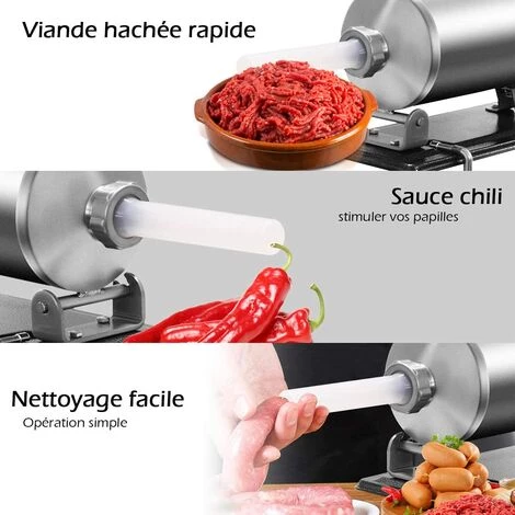 COSTWAY Poussoir à Saucisses Viande 4.8L Machine à Saucisse Remplissage De Saucisse En Acier Inoxydable Avec 4 X Tubes 3 COSTWAY Poussoir à Saucisses Viande 4.8L Machine à Saucisse Remplissage De Saucisse En Acier Inoxydable Avec 4 X Tubes – Image 3