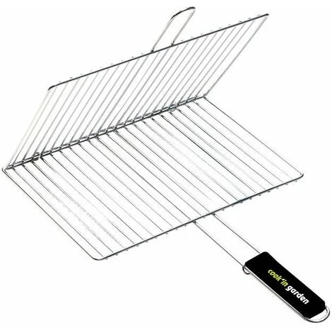 COOK'IN GARDEN Grille De Barbecue Double Rectangulaire 40 X 30 Cm 1 COOK'IN GARDEN Grille De Barbecue Double Rectangulaire 40 X 30 Cm