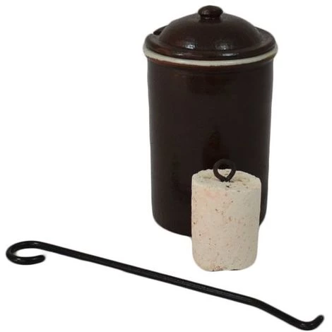 OUTILS ET NATURE Pot Allume-feu En Grès + Crochet + Pierre 1 OUTILS ET NATURE Pot Allume-feu En Grès + Crochet + Pierre