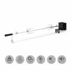 Accessoires de barbecue Soldes 11 Klarstein Van Helsing Tournebroche électrique Accessoire Pour Grill Inox