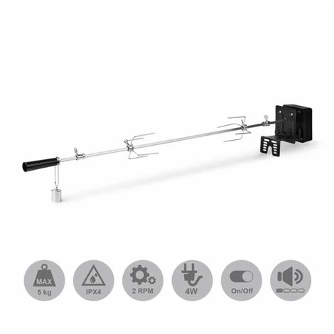 Klarstein Van Helsing Tournebroche électrique Accessoire Pour Grill Inox 1 Klarstein Van Helsing Tournebroche électrique Accessoire Pour Grill Inox