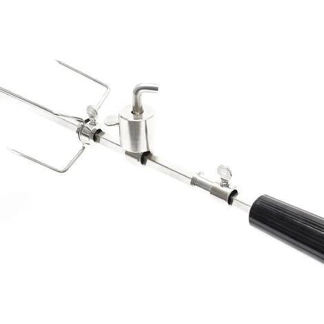 WILTEC Broche BBQ 110cm 230V En Acier Affiné 2 Fourches Incluses Tournebroche Masselotte D'équilibrage 4 WILTEC Broche BBQ 110cm 230V En Acier Affiné 2 Fourches Incluses Tournebroche Masselotte D'équilibrage – Image 4
