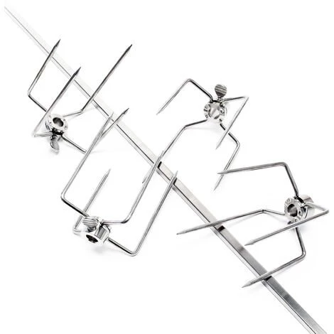 WILTEC Broche BBQ 110cm 230V En Acier Affiné 2 Fourches Incluses Tournebroche Masselotte D'équilibrage 5 WILTEC Broche BBQ 110cm 230V En Acier Affiné 2 Fourches Incluses Tournebroche Masselotte D'équilibrage – Image 5
