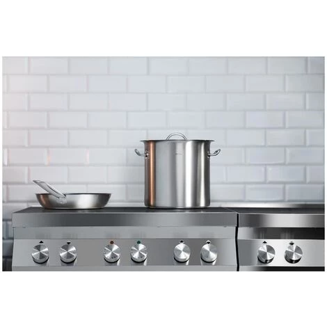 ROYAL CATERING Casserole Induction Fond Rapporté Sandwich Triple 12 L Inox Aluminium Cool Touch - Argent 2 ROYAL CATERING Casserole Induction Fond Rapporté Sandwich Triple 12 L Inox Aluminium Cool Touch - Argent – Image 2