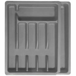 JE CHERCHE UNE IDEE Range Couverts Ajustable En Plastique Gris - Gris