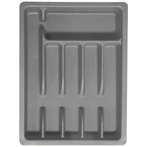 JE CHERCHE UNE IDEE Range Couverts Ajustable En Plastique Gris - Gris 2 JE CHERCHE UNE IDEE Range Couverts Ajustable En Plastique Gris - Gris – Image 2