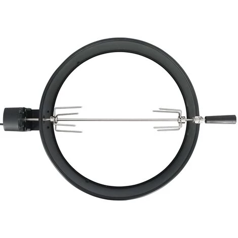 VidaXL Kit D'anneau De Rôtissoire De Barbecue 57 Cm Noir - Noir 2 VidaXL Kit D'anneau De Rôtissoire De Barbecue 57 Cm Noir - Noir – Image 2