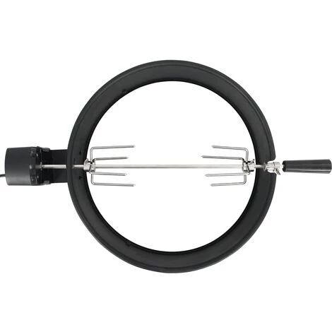 VidaXL Kit D'anneau De Rôtissoire Barbecue 47 Cm Noir - Noir 2 VidaXL Kit D'anneau De Rôtissoire Barbecue 47 Cm Noir - Noir – Image 2