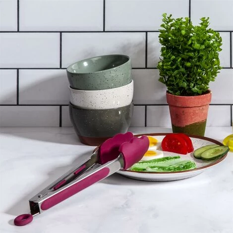 EASY MAKE Pince De Cuisine En Silicone Coloré Noir - Noir 2 EASY MAKE Pince De Cuisine En Silicone Coloré Noir - Noir – Image 2