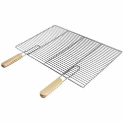 ECD GERMANY Grille De Barbecue BBQ Avec Double Manche Dimension 60x40cm En Acier Inoxydable