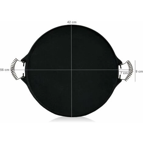 BBQ-Toro Plaque De Grillage Réversible En Fonte | Ø 43 Cm | Avec Poignées Métalliques 3 BBQ-Toro Plaque De Grillage Réversible En Fonte | Ø 43 Cm | Avec Poignées Métalliques – Image 3