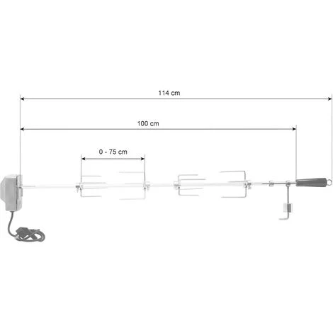 BBQ-Toro Set De Brochettes Pour Grill | 100 Cm | 4 Aiguilles à Viande Et Moteur En Acier Inoxydable 3 BBQ-Toro Set De Brochettes Pour Grill | 100 Cm | 4 Aiguilles à Viande Et Moteur En Acier Inoxydable – Image 3