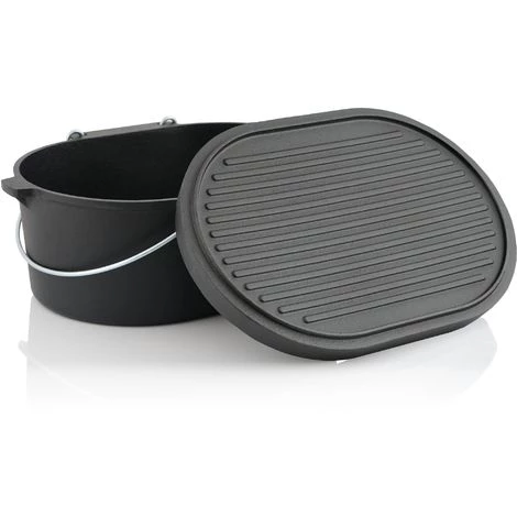 BBQ-Toro Dutch Oven DO10 | 9,3 Litres | Marmite En Fonte Sans Pieds | Déjà Brûlé | Rôtissoire 10 QT 2 BBQ-Toro Dutch Oven DO10 | 9,3 Litres | Marmite En Fonte Sans Pieds | Déjà Brûlé | Rôtissoire 10 QT – Image 2