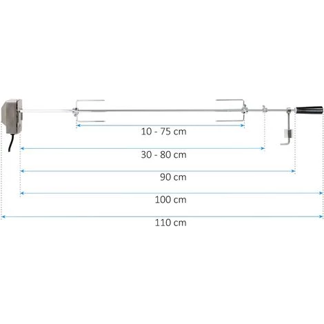 BBQ-Toro Set Universel De Broche à Barbecue | 90 Cm | 2 Aiguilles à Viande Et Moteur En Acier Inoxydable 2 BBQ-Toro Set Universel De Broche à Barbecue | 90 Cm | 2 Aiguilles à Viande Et Moteur En Acier Inoxydable – Image 2
