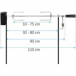 BBQ-Toro Broche De Grill Pour Feu De Camp | 90 Cm | 2 Aiguilles à Viande Et Moteur (batterie) 5 BBQ-Toro Broche De Grill Pour Feu De Camp | 90 Cm | 2 Aiguilles à Viande Et Moteur (batterie) -Accessoires de barbecue Soldes 18087074 3