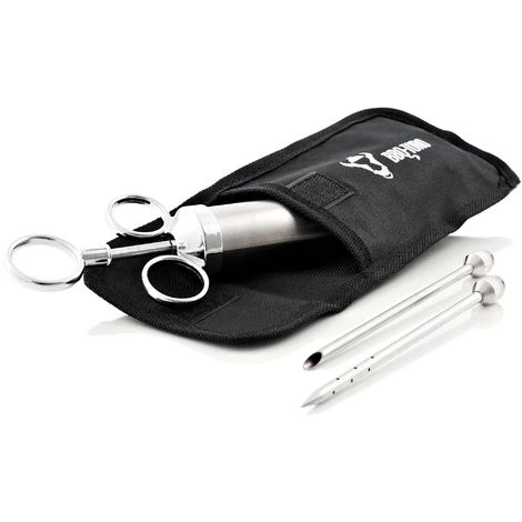 BBQ-Toro Seringue à Mariner En Acier Inoxydable | Seringue à Rôtir Avec 2 Aiguilles 2 BBQ-Toro Seringue à Mariner En Acier Inoxydable | Seringue à Rôtir Avec 2 Aiguilles – Image 2