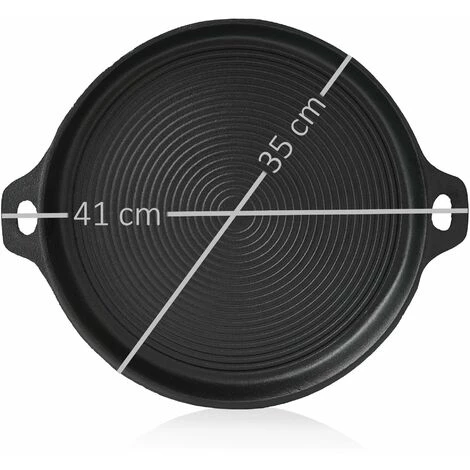 BBQ-Toro Plancha En Fonte | Ø 35 Cm | Plaque De Grillage, Poêle à Griller 2 BBQ-Toro Plancha En Fonte | Ø 35 Cm | Plaque De Grillage, Poêle à Griller – Image 2