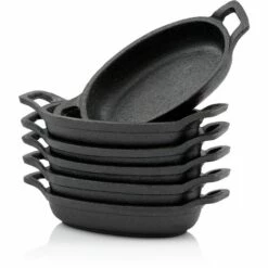 BBQ-Toro Set De Casseroles De Service | 6 Pièces | Grilles En Fonte