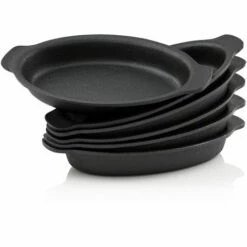 BBQ-Toro Set De Poêles De Service (6 Pièces) | 22,5 X 13 Cm Ovale | Plaque Grill