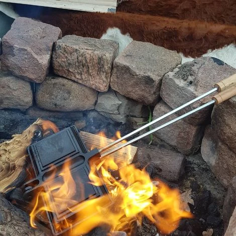 BBQ-Toro Gaufrier | Fer à Sandwich | Moule Double En Fonte, Noir 2 BBQ-Toro Gaufrier | Fer à Sandwich | Moule Double En Fonte, Noir – Image 2