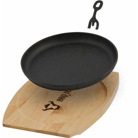 BBQ-Toro Poêle De Service Avec Sous-plat En Bois | Ø 22 Cm | Poêle à Griller 1 BBQ-Toro Poêle De Service Avec Sous-plat En Bois | Ø 22 Cm | Poêle à Griller