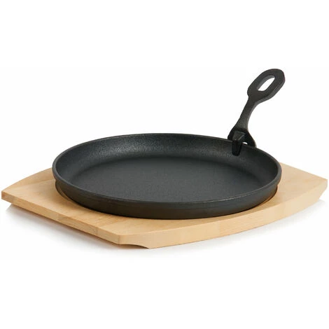 BBQ-Toro Poêle De Service Avec Sous-plat En Bois | Ø 22 Cm | Poêle à Griller 2 BBQ-Toro Poêle De Service Avec Sous-plat En Bois | Ø 22 Cm | Poêle à Griller – Image 2