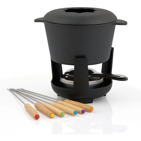 BBQ-Toro Service à Fondue En Fonte | Noir, Déjà Brûlé | 1 Litre, Pour 6 Personnes 2 BBQ-Toro Service à Fondue En Fonte | Noir, Déjà Brûlé | 1 Litre, Pour 6 Personnes – Image 2