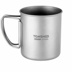 TOMSHOO Tasse En Titane De 300 Ml, Avec Poignee Pliable