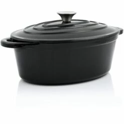 BBQ-Toro Cocotte | 4,3 Litre - Ø 24 Cm | Fonte, émaillé, Noir