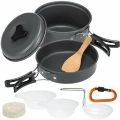 ASUPERMALL Batterie De Cuisine De Camping, 10 Pieces