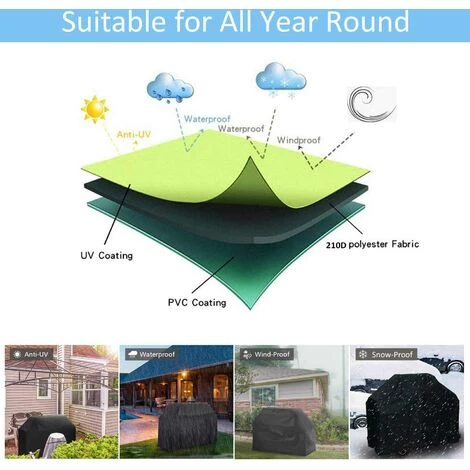 LANGRAY Housse Pour Barbecue De Qualité Premium De Housse Résistante Pour Barbecue à Gaz, Résistante Aux UV, à L'eau Et Aux Déchirures - 31 Pouces/80 Cm 3 LANGRAY Housse Pour Barbecue De Qualité Premium De Housse Résistante Pour Barbecue à Gaz, Résistante Aux UV, à L'eau Et Aux Déchirures - 31 Pouces/80 Cm – Image 3