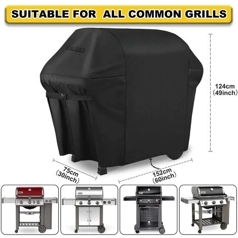 BEARSU Housse Barbecue, Bache Barbecue Exterieur 100% Impermeable - Housse Pour Barbecue 600D Tissu Oxford Ne Se Décolore Pas Bâche Barbecue Housse Plancha Pour Weber Char Broil (152x124x75CM) 2 BEARSU Housse Barbecue, Bache Barbecue Exterieur 100% Impermeable - Housse Pour Barbecue 600D Tissu Oxford Ne Se Décolore Pas Bâche Barbecue Housse Plancha Pour Weber Char Broil (152x124x75CM) – Image 2