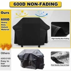BEARSU Housse Barbecue, Bache Barbecue Exterieur 100% Impermeable - Housse Pour Barbecue 600D Tissu Oxford Ne Se Décolore Pas Bâche Barbecue Housse Plancha Pour Weber Char Broil (152x124x75CM) 8 BEARSU Housse Barbecue, Bache Barbecue Exterieur 100% Impermeable - Housse Pour Barbecue 600D Tissu Oxford Ne Se Décolore Pas Bâche Barbecue Housse Plancha Pour Weber Char Broil (152x124x75CM) -Accessoires de barbecue Soldes 25029447 4