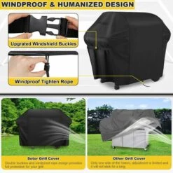 BEARSU Housse Barbecue, Bache Barbecue Exterieur 100% Impermeable - Housse Pour Barbecue 600D Tissu Oxford Ne Se Décolore Pas Bâche Barbecue Housse Plancha Pour Weber Char Broil (152x124x75CM) 9 BEARSU Housse Barbecue, Bache Barbecue Exterieur 100% Impermeable - Housse Pour Barbecue 600D Tissu Oxford Ne Se Décolore Pas Bâche Barbecue Housse Plancha Pour Weber Char Broil (152x124x75CM) -Accessoires de barbecue Soldes 25029447 5