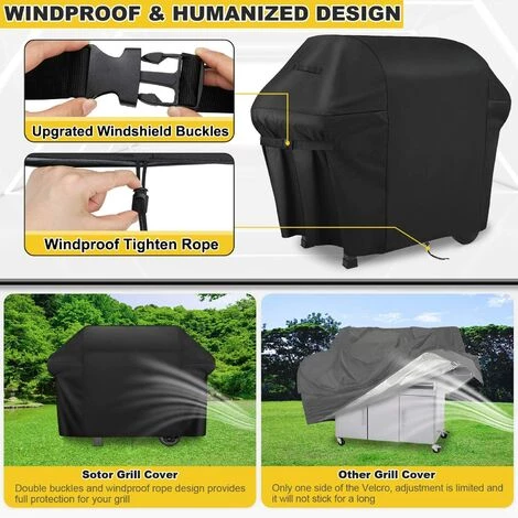 BEARSU Housse Barbecue, Bache Barbecue Exterieur 100% Impermeable - Housse Pour Barbecue 600D Tissu Oxford Ne Se Décolore Pas Bâche Barbecue Housse Plancha Pour Weber Char Broil (152x124x75CM) 5 BEARSU Housse Barbecue, Bache Barbecue Exterieur 100% Impermeable - Housse Pour Barbecue 600D Tissu Oxford Ne Se Décolore Pas Bâche Barbecue Housse Plancha Pour Weber Char Broil (152x124x75CM) – Image 5