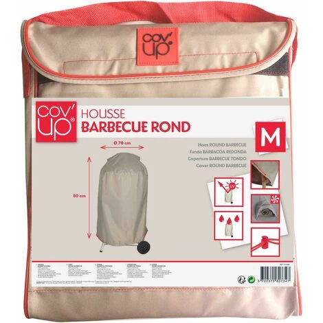 Housse Barbecue Rond Ø70 X 80 Cm Taupe Cov'Up - Taupe 1 Housse Barbecue Rond Ø70 X 80 Cm Taupe Cov'Up - Taupe