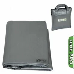 RIBIMEX Housse ''ECOplatinium'' Grise + Câble élastique Et Pochette, 90gr/m² 90x70xH70cm Pour BBQ
