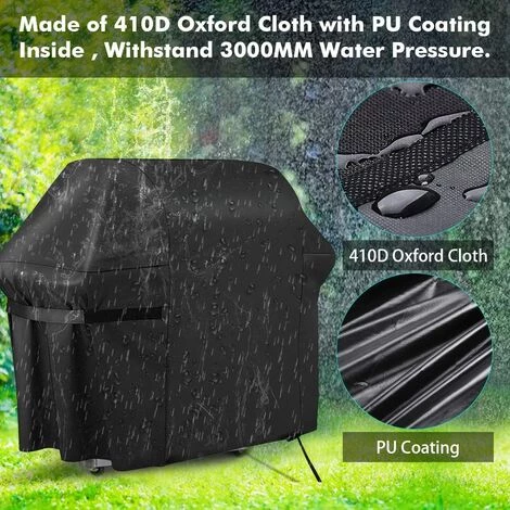 BEARSU Housse Barbecue, Bache Barbecue Exterieur 100% Impermeable - Housse Pour Barbecue 420D Tissu Oxford Ne Se Décolore Pas Bâche Barbecue Housse Plancha Pour Weber Char Broil (122 Cm * 147 Cm * 61 Cm) 2 BEARSU Housse Barbecue, Bache Barbecue Exterieur 100% Impermeable - Housse Pour Barbecue 420D Tissu Oxford Ne Se Décolore Pas Bâche Barbecue Housse Plancha Pour Weber Char Broil (122 Cm * 147 Cm * 61 Cm) – Image 2