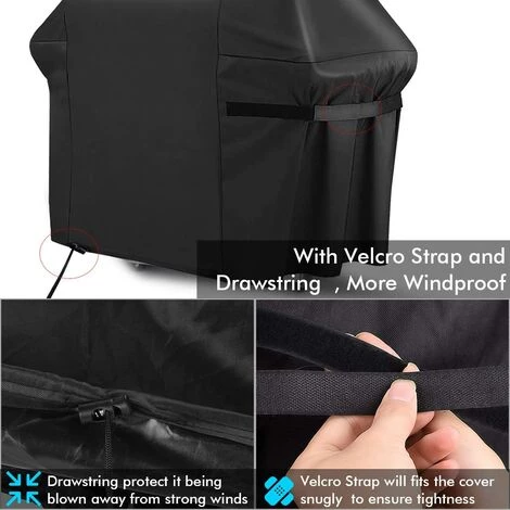 BEARSU Housse Barbecue, Bache Barbecue Exterieur 100% Impermeable - Housse Pour Barbecue 420D Tissu Oxford Ne Se Décolore Pas Bâche Barbecue Housse Plancha Pour Weber Char Broil (122 Cm * 147 Cm * 61 Cm) 4 BEARSU Housse Barbecue, Bache Barbecue Exterieur 100% Impermeable - Housse Pour Barbecue 420D Tissu Oxford Ne Se Décolore Pas Bâche Barbecue Housse Plancha Pour Weber Char Broil (122 Cm * 147 Cm * 61 Cm) – Image 4