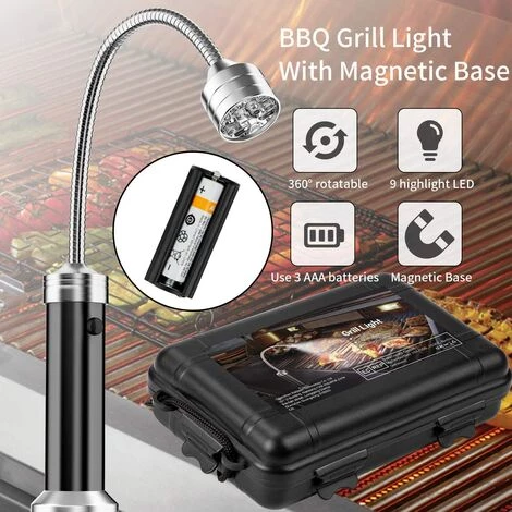 BEARSU Lampe Pour Barbecue Lot De 2 Lumières LED De Gril BBQ Avec Base Magnétique Rotation à 360 Degrés Flexible Réglable Pour Barbecue, Camping, Fête, Extérieur 3 BEARSU Lampe Pour Barbecue Lot De 2 Lumières LED De Gril BBQ Avec Base Magnétique Rotation à 360 Degrés Flexible Réglable Pour Barbecue, Camping, Fête, Extérieur – Image 3