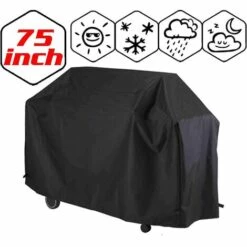 LITZEE Housse Barbecue, Bache Barbecue, Couverture Imperméable De Barbecue, Couvercle De Gril, Bâche De Protection BBQ Anti-UV/Anti-l'eau/Anti-l'humidité - 190x71x117cm