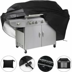 LITZEE Bâche De Protection étanche Pour Barbecue 145 X 61 X 117cm (Noir)