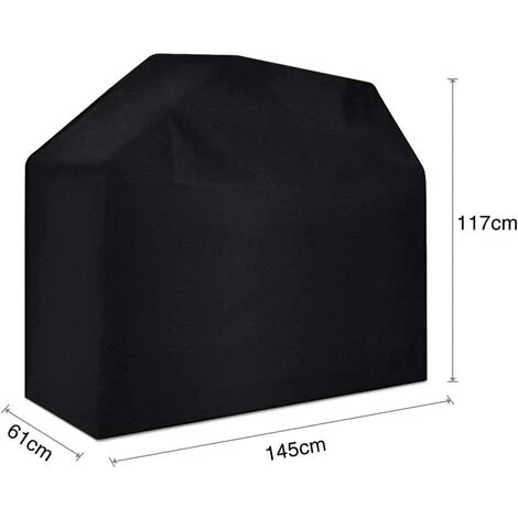 LITZEE Bâche De Protection étanche Pour Barbecue 145 X 61 X 117cm (Noir) 2 LITZEE Bâche De Protection étanche Pour Barbecue 145 X 61 X 117cm (Noir) – Image 2