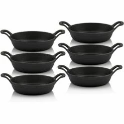 BBQ-Toro Set De Poêles De Service (6 Pièces) | Ronde Ø 16 Cm | Sauteuse En Fonte
