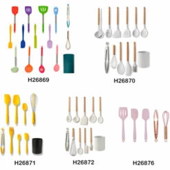 ASUPERMALL Cuisine Silicone Ustensile De Cuisine Ensemble Antiadhesif Ustensiles Set 11 PCS Chaleur Outils De Cuisine Resistant -Accessoires de barbecue Soldes 27553303 3