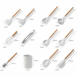 ASUPERMALL Cuisine Silicone Ustensile De Cuisine Ensemble Antiadhesif Ustensiles Set 11 PCS Chaleur Outils De Cuisine Resistant -Accessoires de barbecue Soldes 27553303 5