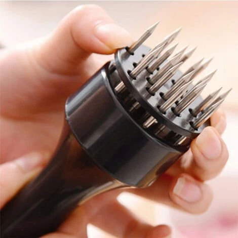 HAPPYSHOPPING Attendrisseur De Viande En Acier Inoxydable, Attendrisseur De Viande, Design A 22 Aiguilles, Noir - Noir 2 HAPPYSHOPPING Attendrisseur De Viande En Acier Inoxydable, Attendrisseur De Viande, Design A 22 Aiguilles, Noir - Noir – Image 2