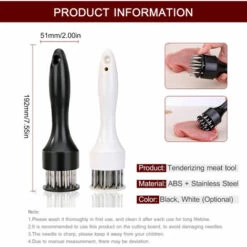 HAPPYSHOPPING Attendrisseur De Viande En Acier Inoxydable, Attendrisseur De Viande, Design A 22 Aiguilles, Noir - Noir 9 HAPPYSHOPPING Attendrisseur De Viande En Acier Inoxydable, Attendrisseur De Viande, Design A 22 Aiguilles, Noir - Noir -Accessoires de barbecue Soldes 27783115 5