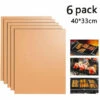 DEVENIRRICHE Tapis De Gril 6PCS 100% Antiadhésif Pour Barbecue Et Tapis De Cuisson Réutilisables Et Faciles à Nettoyer - Fonctionne Au Gaz, Au Charbon De Bois, Au Gril électrique Et Plus