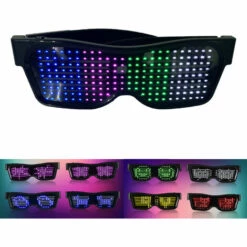 HAPPYSHOPPING SL004 Lunettes Lumineuses LED Polychromes Connexion Bluetooth / 31 Types D'animation / Texte DIY / Mode Musique
